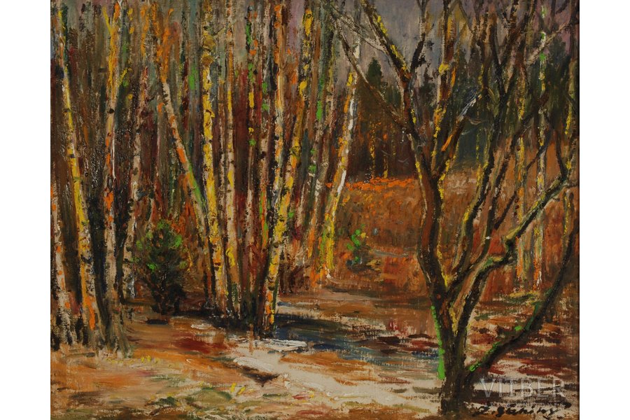Суниньш Жанис (1904 - 1993), Весенний лес, холст, масло, 60 x 75 см